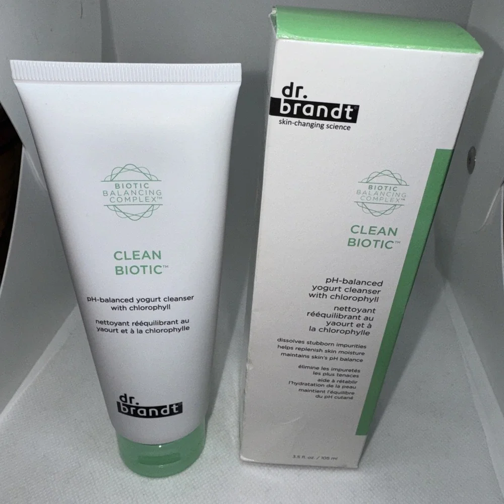 DR. BRANDT Clean Biotic pH-Balanced Yogurt Cleanser w/Chlorophyll 3.5 oz -‎ NIB